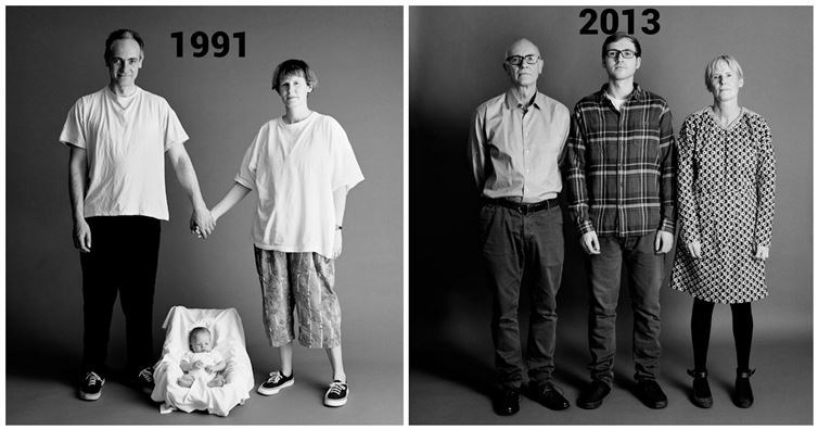 22년 동안 매년 같은 날 찍은 가족 사진
